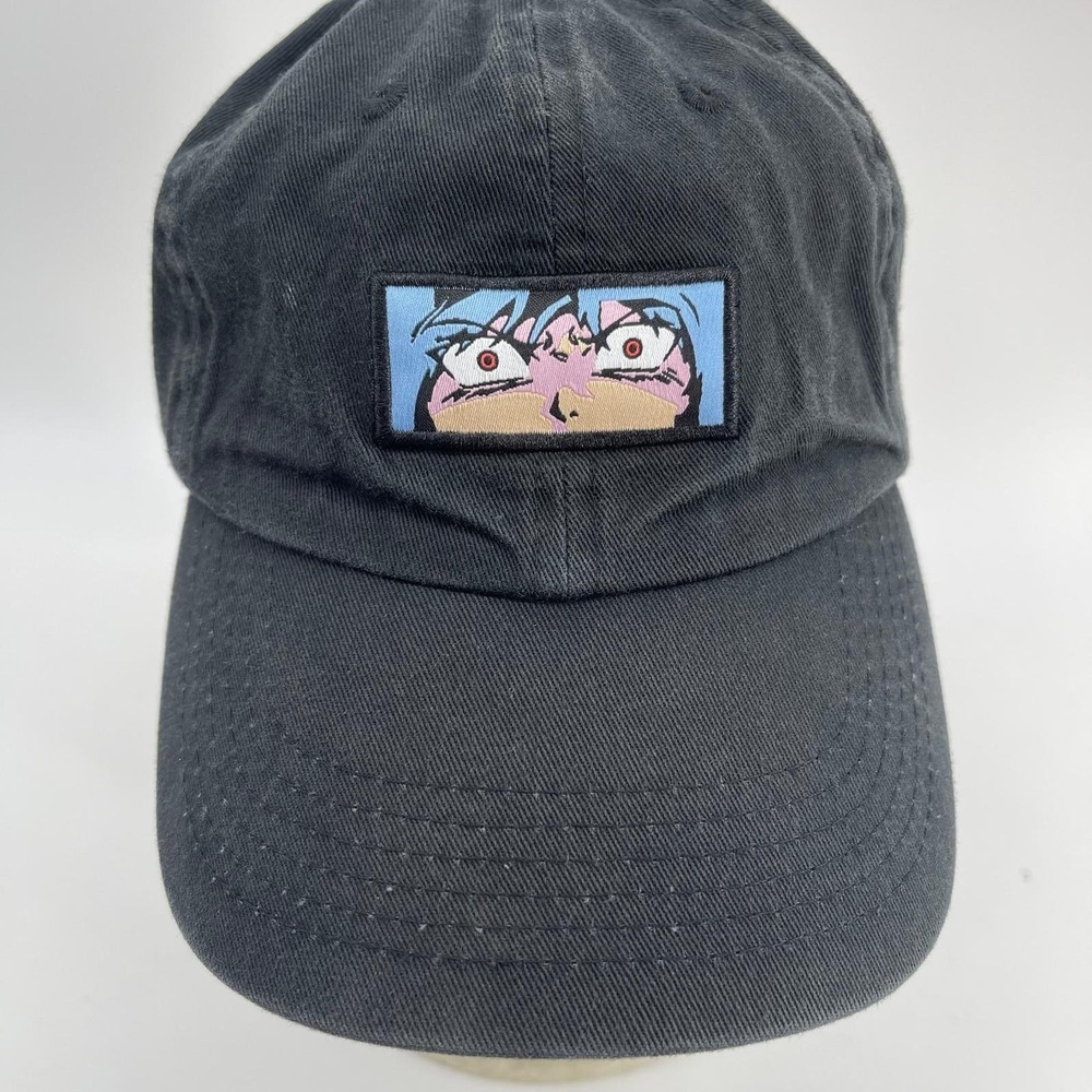 Know Bad Daze Anime Eyes Embroidered Patch Dad Hat Black Adjustable Cap